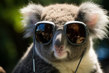 Lightweight Koala headphones. Nature music animal. Generate Ai