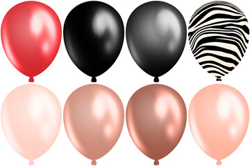 Chic Celebration: Peach and Black Balloons