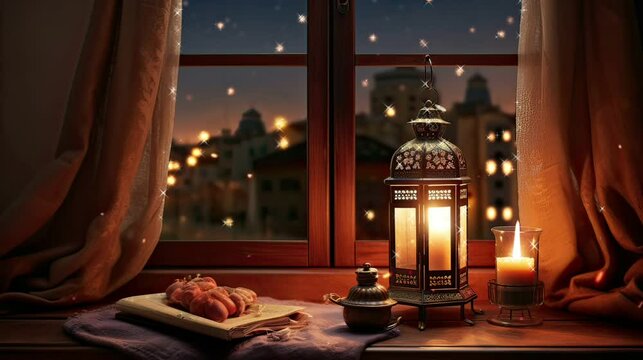 Ramadan still life with candle