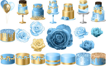 Gift Cakes in Blue and Gold: A Luxurious Treat
