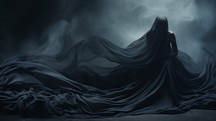 person in a dark background