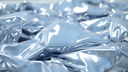 Crumpled silver foil background with a metallic texture. Industrial and shiny concepts