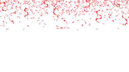Pink confetti and ribbon falling celebration happy new year, valentine, season, party and birthday