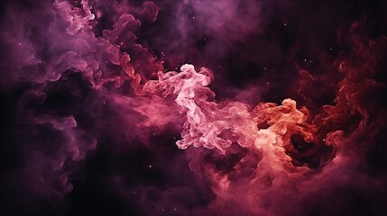 Abstract smoke and cosmic background in blue and red. Mystical and cosmic concepts - obrazy, fototapety, plakaty