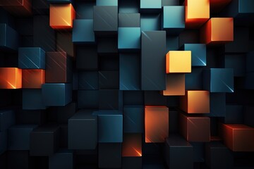 Abstract background of cubes. 3d rendering, 3d illustration, abstract creative geometric...