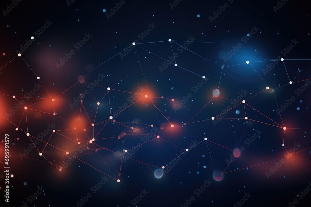 Poster abstract technology background with connecting dots and lines. 3d rendering, abstract technology bac