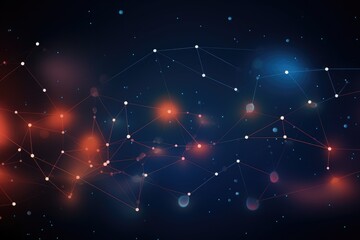 Fototapeta premium Abstract technology background with connecting dots and lines. 3D Rendering, Abstract technology background with circuit board. Artificial intelligence concept. 3D Rendering, AI Generated