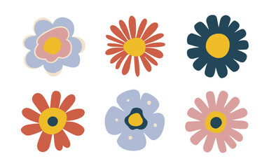Abstract flowers vector clipart. 