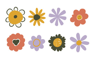 Abstract flowers vector clipart. 
