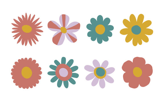 Abstract flowers vector clipart. 