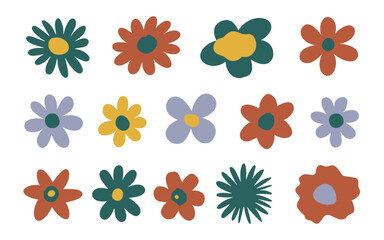 Abstract flowers vector clipart. 