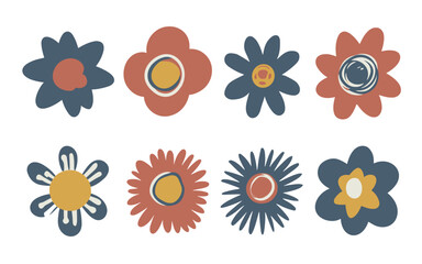 Abstract flowers vector clipart. 