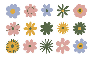 Abstract flowers vector clipart. 