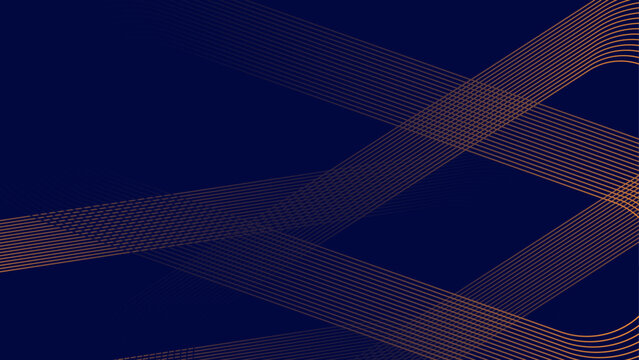  Dark blue abstract background with glowing geometric lines. Modern shiny blue lines pattern. Futuristic technology concept abstract wave dark background. vector illustration