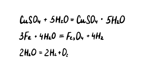 Chemical formula. Vector doodle illustration. Education element.
