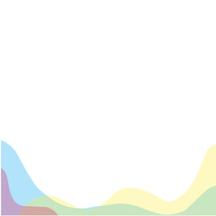 Transparent wave border, abstract shapes 