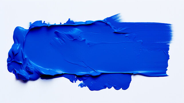 Fond d'un mur blanc avec une trace de peinture bleu. Arri&egrave;re-plan pour conception et cr&eacute;ation graphique.