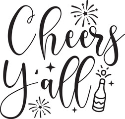 New Year 2024 text design for T-shirts and apparel on plain white transparent isolated background for shirt, hoodie, sweatshirt, card, tag, mug, icon, logo or badge