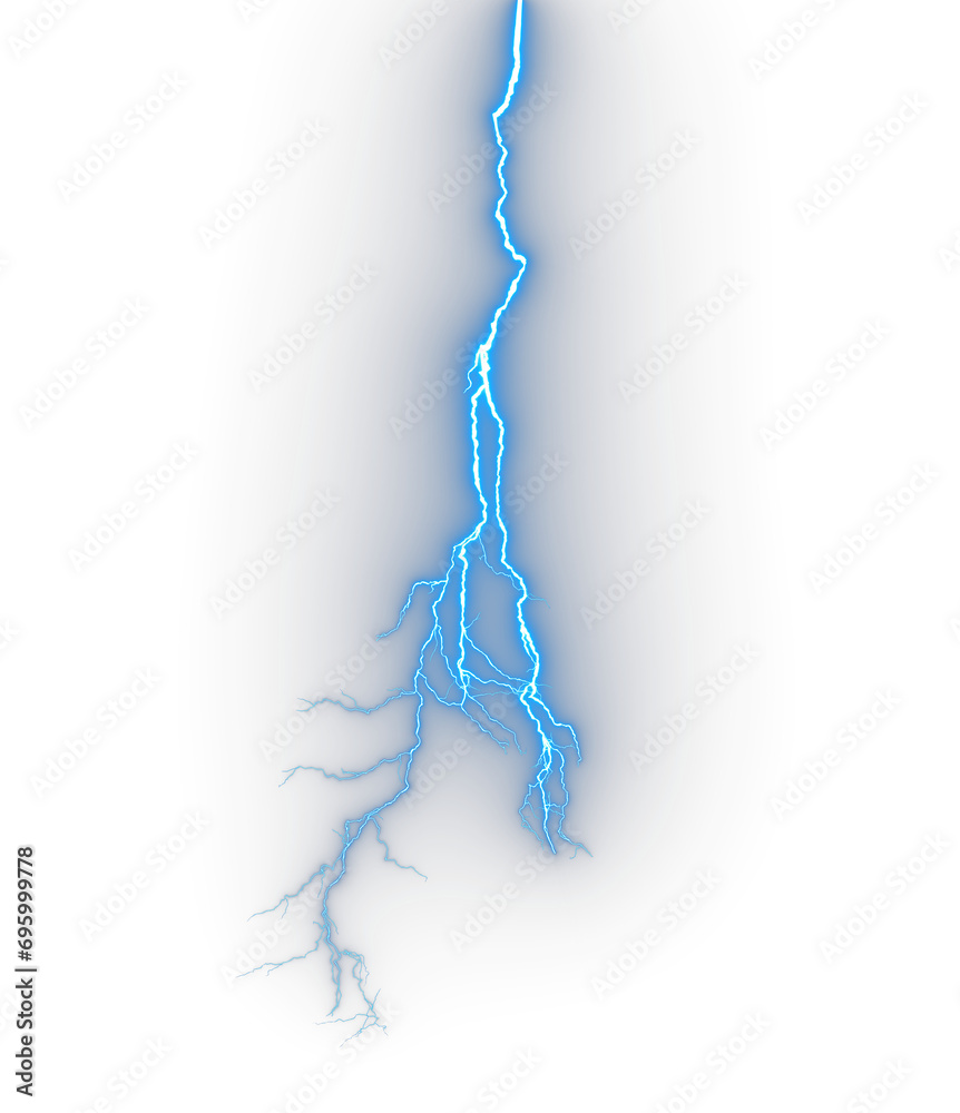 Poster lightning force blazing down isolated transparent backgrounds 3d rendering png