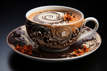 Turn the milk's surface into a canvas by strategically arranging cocoa powder, resulting in a visually stunning and artistic representation of the classic mocha flavor.