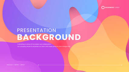 Colorful colourful vector simple minimalist style background design with waves and liquid. Simple presentation background with dynamic shapes
