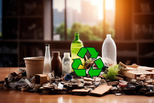 recycle zero waste concept Net zero carbon. Climate neutral long-term strategy. sustainable business development reuse, reduction, recycling symbol, conscious consumption Waste managemen