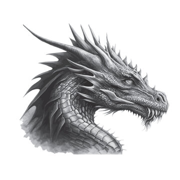 Dragon isolated on white, vector illustration generated by AI