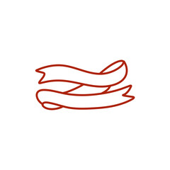 Hand drawn ribbon line icon