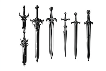 Epic Swords Collection: EPS Vector Graphics Bundle - Crafted for Adventure and Mythical Designs