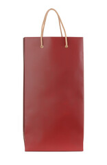 Side view of blank maroon paper bag