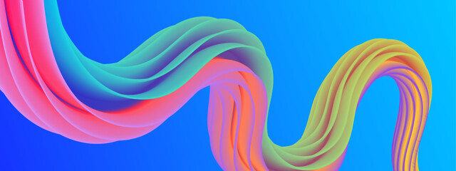 Colorful colourful simple gradient liquid abstract banner. 3D vibrant modern graphic design for banner, flyer, card, website or brochure cover