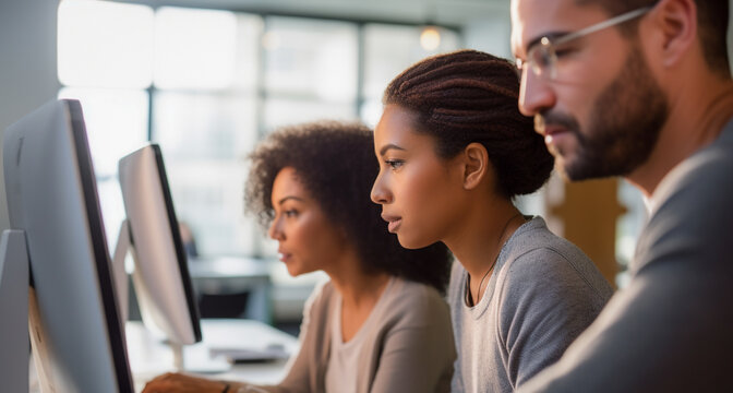 Colegas multiculturais e diversos em uma reuni&atilde;o de consultoria empresarial trabalhando e fazendo brainstorming sobre investimentos financeiros.