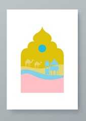 Colorful colourful vector elegant design greeting card ramadhan. Simple ramadan kareem greeting card