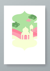 Colorful colourful vector ramadan kareem greeting card template. Simple ramadan kareem greeting card