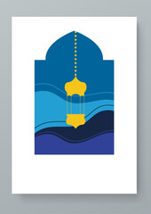 Colorful colourful islamic ramadhan kareem greeting card template with ornament and asset. Simple ramadan kareem greeting card