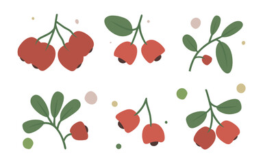 Abstract wildflowers vector clipart. 