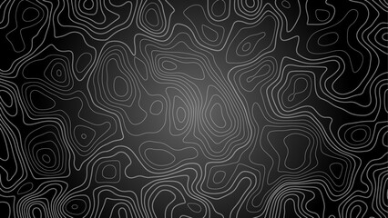Black and White Seamless Pattern. Topographic Map