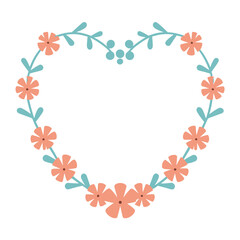 Abstract heart floral frame vector clipart. Valentine's day vector clipart.
