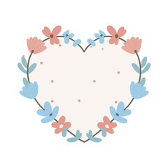 Abstract heart floral frame vector clipart. Valentine's day vector clipart.