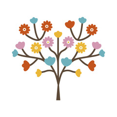 Abstract tree vector clipart. Valentine's day vector clipart. Spring illustration.