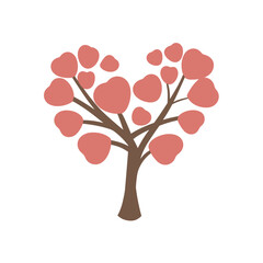Abstract tree vector clipart. Valentine's day vector clipart. Spring illustration.