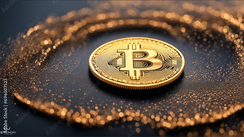 Poster Digital Bitcoin Currency is a new form of currency that uses blockchain technology. It is digital and makes cash transactions fast and secure.