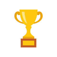 Trophy cup icon. Vector icon isolated on white background.