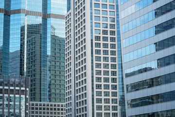 Obraz premium Texture plexus weave window skyscrapers facade.