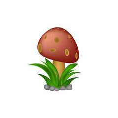 Cartoon mushrooms. Vector illustration, print for background, print on fabric, paper, wallpaper, packaging.	