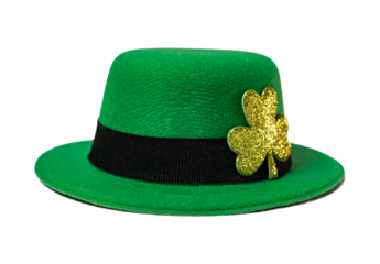 St. Patrick's Leprechaun hat isolated on white or transparent background, cutout.