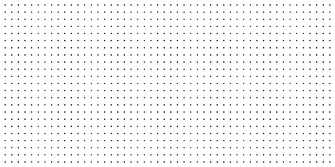 Horizontal seamless vector black dots pattern. Seamless dot grid technology background template. Black and white halftone pattern. Stylish modern dotted texture. Vector illustration