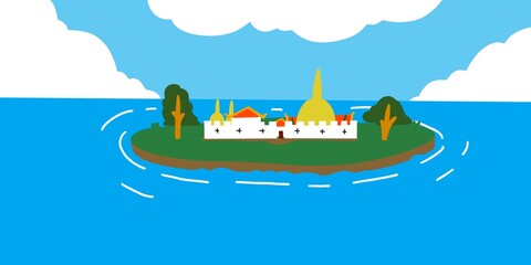 Buddhist temple in Ayutthaya, Thailand view wallpaper