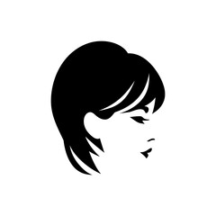 Women hair style asymmetric cut icon