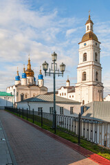 View of St. Sophia-Assumption Cathedral and the Bell tower.Tobolsk Kremlin